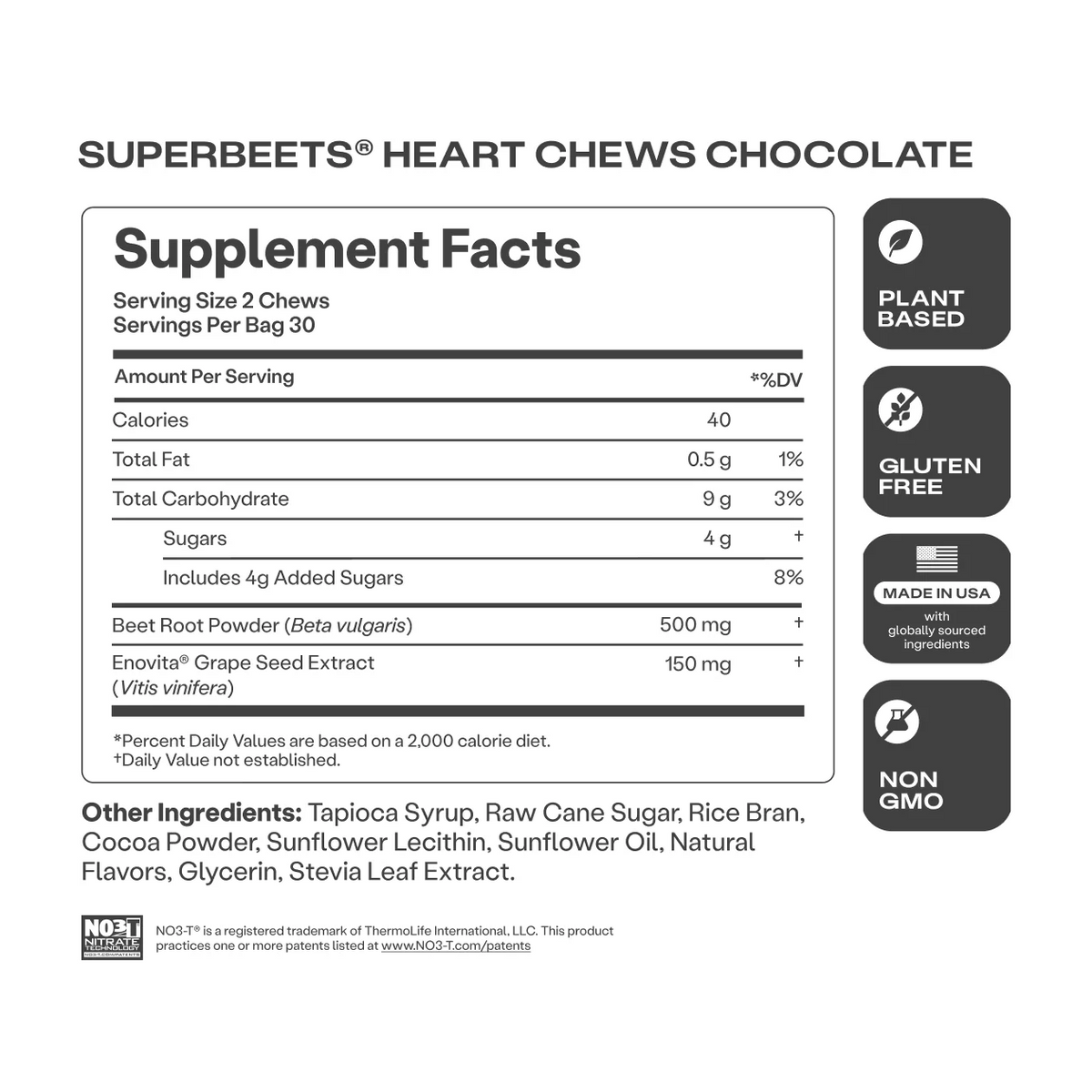 SuperBeets® Heart Chews Chocolate Flavor